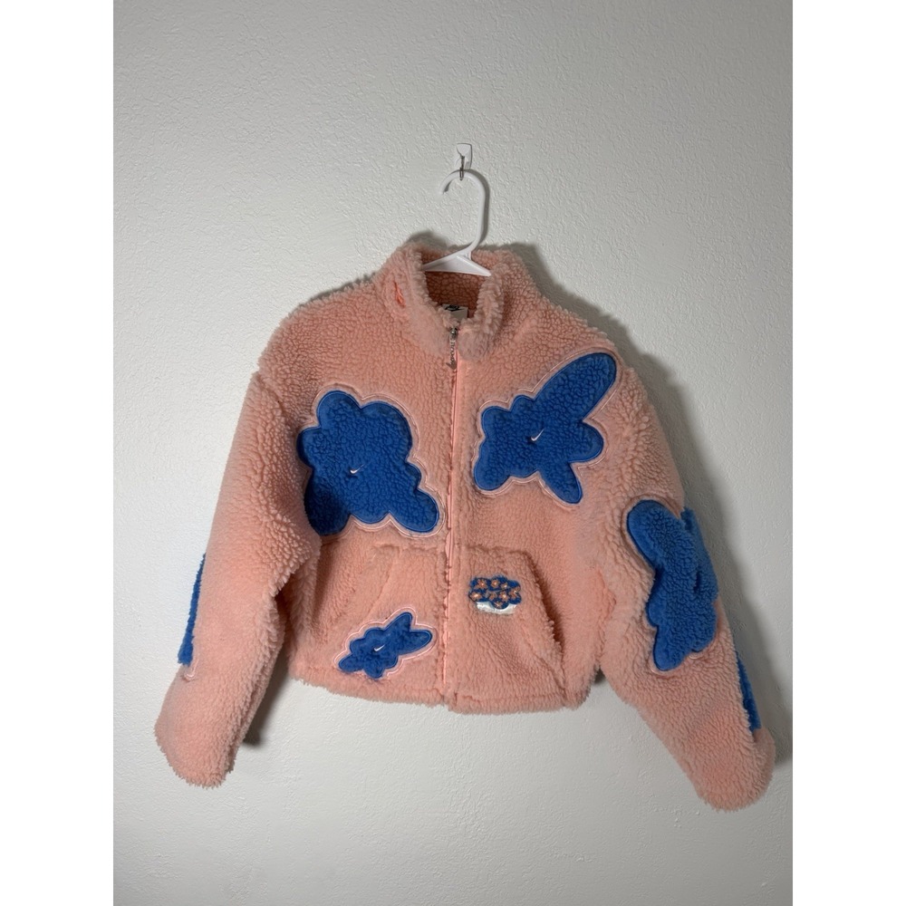 Nike Jacket Womens Pink Size S Project Uphoria Sherpa Fleece Floral Clouds